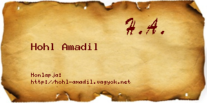 Hohl Amadil névjegykártya